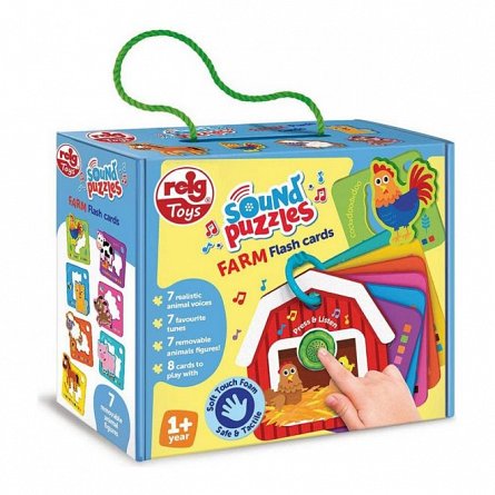 Cartonase puzzle cu sunete - Animale de la ferma