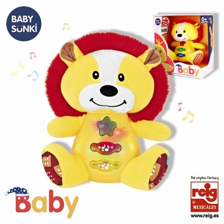 Jucarie interactiva bebe cu activitati si lumini, 15 cm - Leu