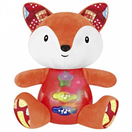 Jucarie interactiva bebe cu activitati si lumini, 15 cm - Vulpe