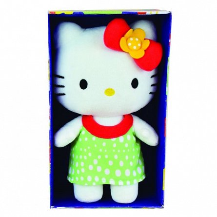 Jucarie Plus Jemini, 20cm - Hello Kitty - Rochita Verde