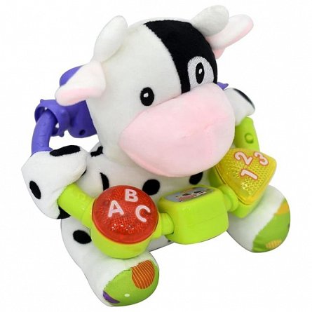 Jucarie interactiva bebe cu activitati si lumini, 20 cm - Vacuta