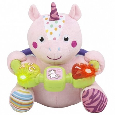 Jucarie interactiva bebe cu activitati si lumini, 20 cm - Unicorn