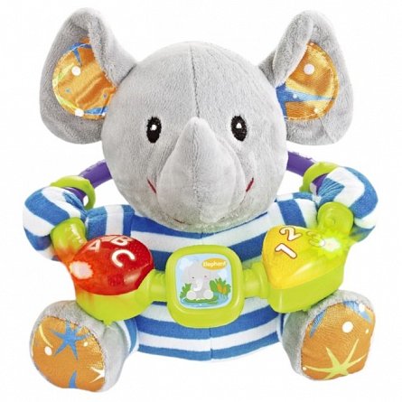 Jucarie interactiva bebe cu activitati si lumini, 20 cm - Elefant