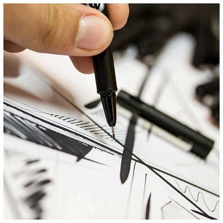Liner Molotow Blackliner, 0.1 mm, negru
