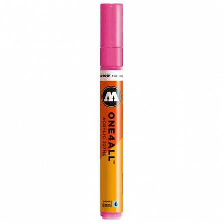 Marker acrilic Molotow One4All 227HS, varf rotund, 4 mm, neon pink 200