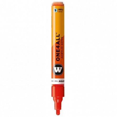 Marker acrilic Molotow One4All 227HS, varf rotund, 4 mm, traffic red 013