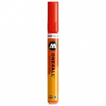 Marker acrilic Molotow One4All 227HS, varf rotund, 4 mm, traffic red 013
