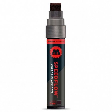Marker cu tus Molotow Speedflow 667PI, varf drept, 15 mm, negru Copper