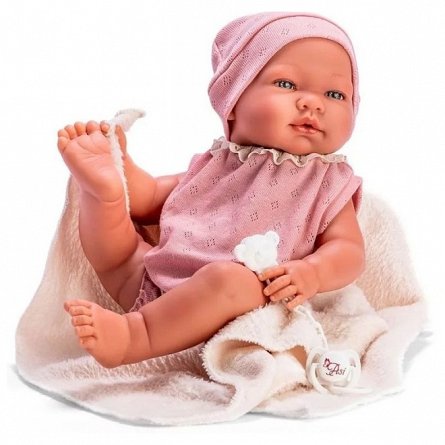Bebelus Maria, Costumas Roz si Paturica Bej, 43cm