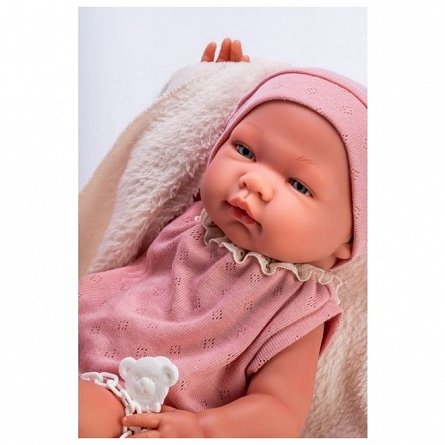 Bebelus Maria, Costumas Roz si Paturica Bej, 43cm