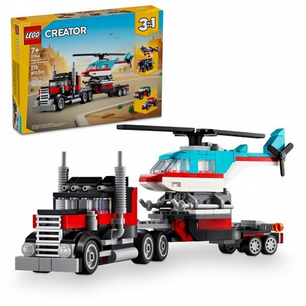 LEGO Creator - Camioneta cu platforma si elicopter 31146