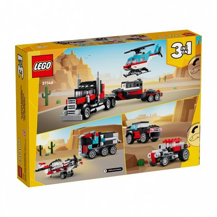 LEGO Creator - Camioneta cu platforma si elicopter 31146
