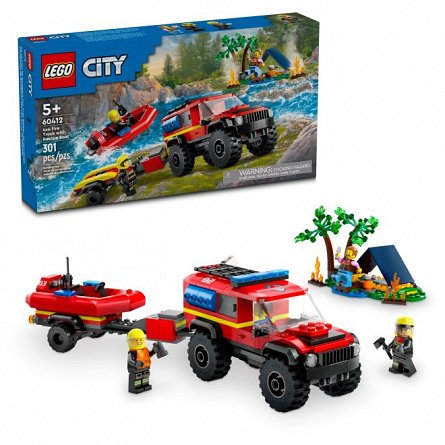 LEGO City - Camion 4X4 si barca de pompieri 60412