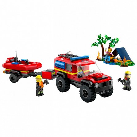 LEGO City - Camion 4X4 si barca de pompieri 60412