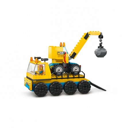 LEGO City - Camioane de constructie si macara cu bila pentru demolari 60391