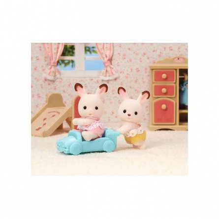 Figurine Sylvanian Families, Gemeni Iepurasi Chocolate