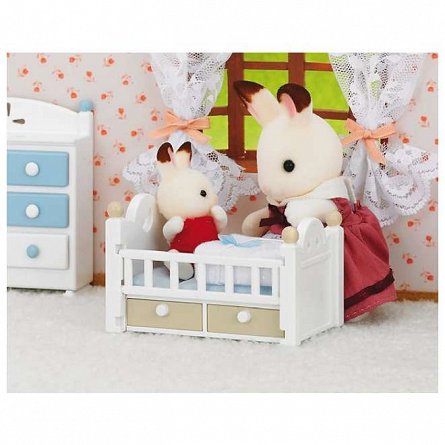 Figurine Sylvanian Families, Set Patut Bebe Iepuras Chocolate