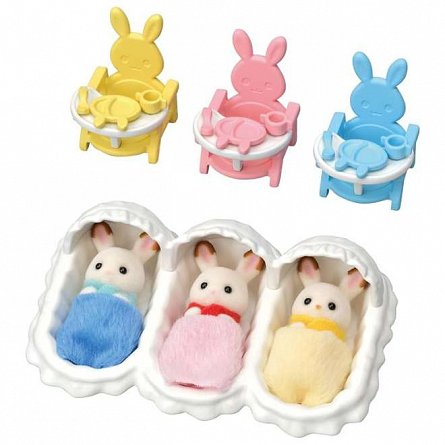 Figurine Sylvanian Families, Set De Ingrijire A Iepurasilor Tripleti