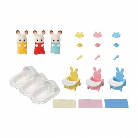 Figurine Sylvanian Families, Set De Ingrijire A Iepurasilor Tripleti
