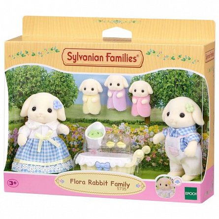 Figurine Sylvanian Families, Familia Iepurasilor Flora