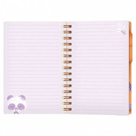 Caiet cu spira 15 x 20 cm, Bangoberry, 200 file, coperta PP, Pally Panda
