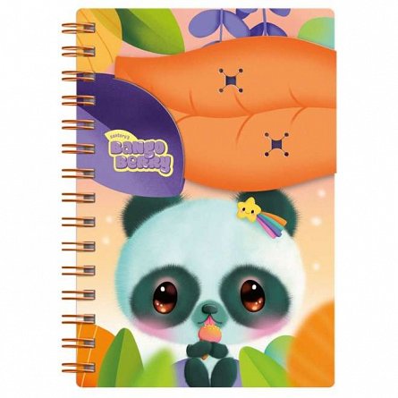 Caiet cu spira 15 x 20 cm, Bangoberry, 200 file, coperta PP, Pally Panda