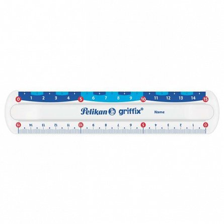 Rigla 15 cm, Pelikan Griffix, 2 scale, plastic transparent