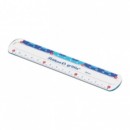 Rigla 15 cm, Pelikan Griffix, 2 scale, plastic transparent