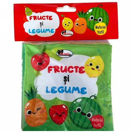 Fructe si legume. Carte din material textil