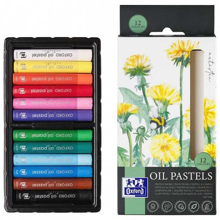 Creioane cerate Oxford Oil Pastels, 12 cul-set