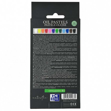 Creioane cerate Oxford Oil Pastels, 12 cul-set