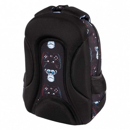 Ghiozdan St.Right, 39 x 27 x 17 cm, 3 compartimente, Blue Gamer, BP26
