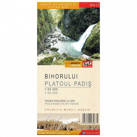 Muntii Bihorului. Platoul Padis. Harta de drumetie. Muntii nostri