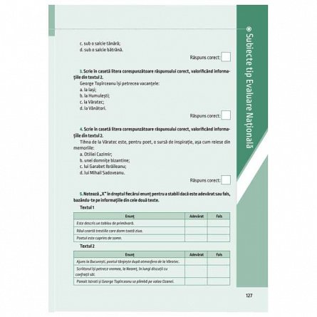Literatura pentru gimnaziu. Clasa a VII-a. Concepte operationale si exercitii