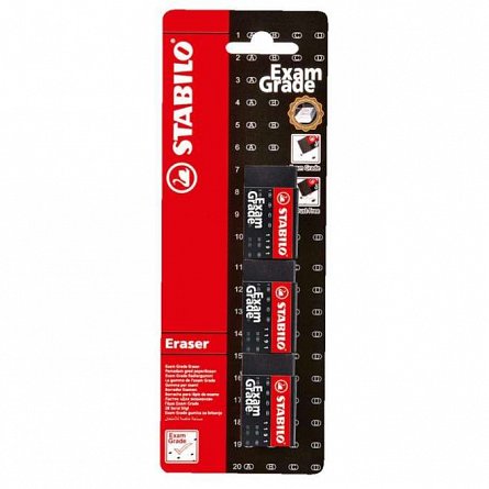 Radiera Stabilo Exam Grade 1191, set 3 bucati, blister