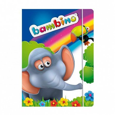 Mapa din carton, A4, cu elastic, diverse modele, Bambino