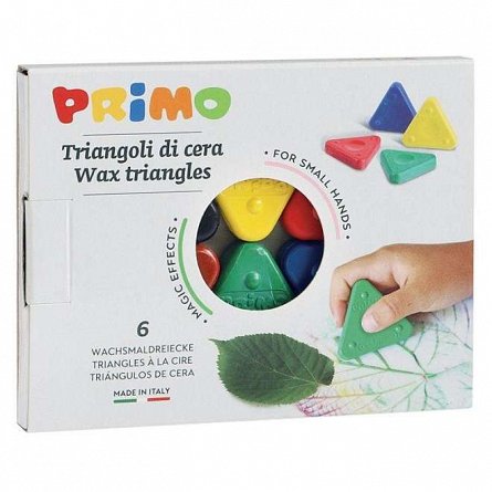 Creioane cerate Primo, set  6 culori, forma triunghi