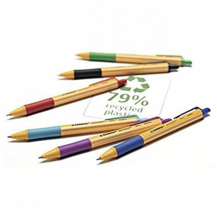 Pix Stabilo pointBall, cu mecanism, set 3 culori, 0.5 mm, blister