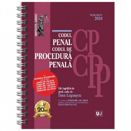 Codul penal si codul de procedura penala. Actualizat septembrie 2024. Editie spiralata