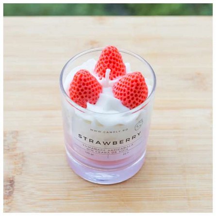 Lumanare Candly, pahar, Strawberry