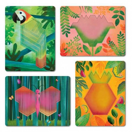 Joc educativ mozaic cu forme trapezoidale, Natura, 4 ani plus, Svoora