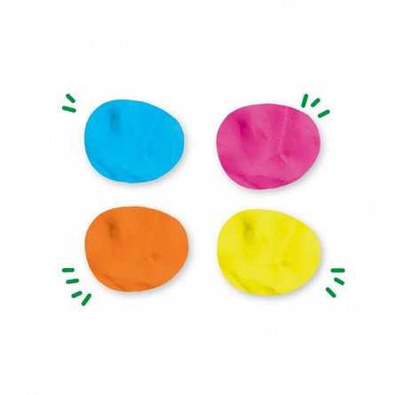 Set modelaj Plastilina Feel Good, Happy, 4 culori, SES