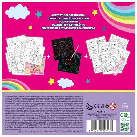 Carte de colorat cu activitati 3 in 1 Unicorn, SES