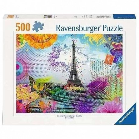 Puzzle Carte postala din Paris, 500 piese, 12 ani