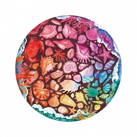 Puzzle Cercul culorilor Animale Marine, 500 piese, include poster