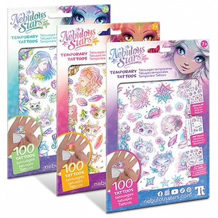 Set tatuaje temporare Nebulous Stars, 3 file, Stele Nebulous