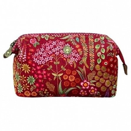 Geanta cosmetice Pip Velvet medie, 22 x 9.5 x 15 cm, rosu