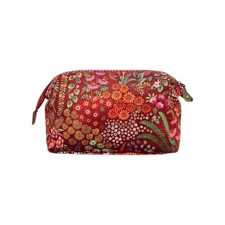 Geanta cosmetice Pip Velvet medie, 22 x 9.5 x 15 cm, rosu