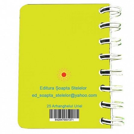Carnet cu spira 7 x 10 cm, 75 file, velin, Arhanghelul Uriel
