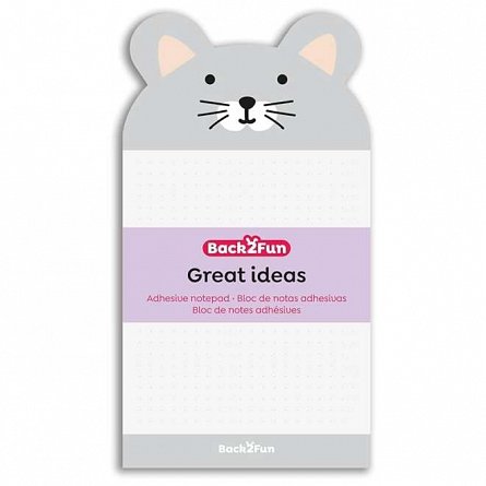 Notite adezive 90 x 165 mm, 60 file, Back2Fun Mouse